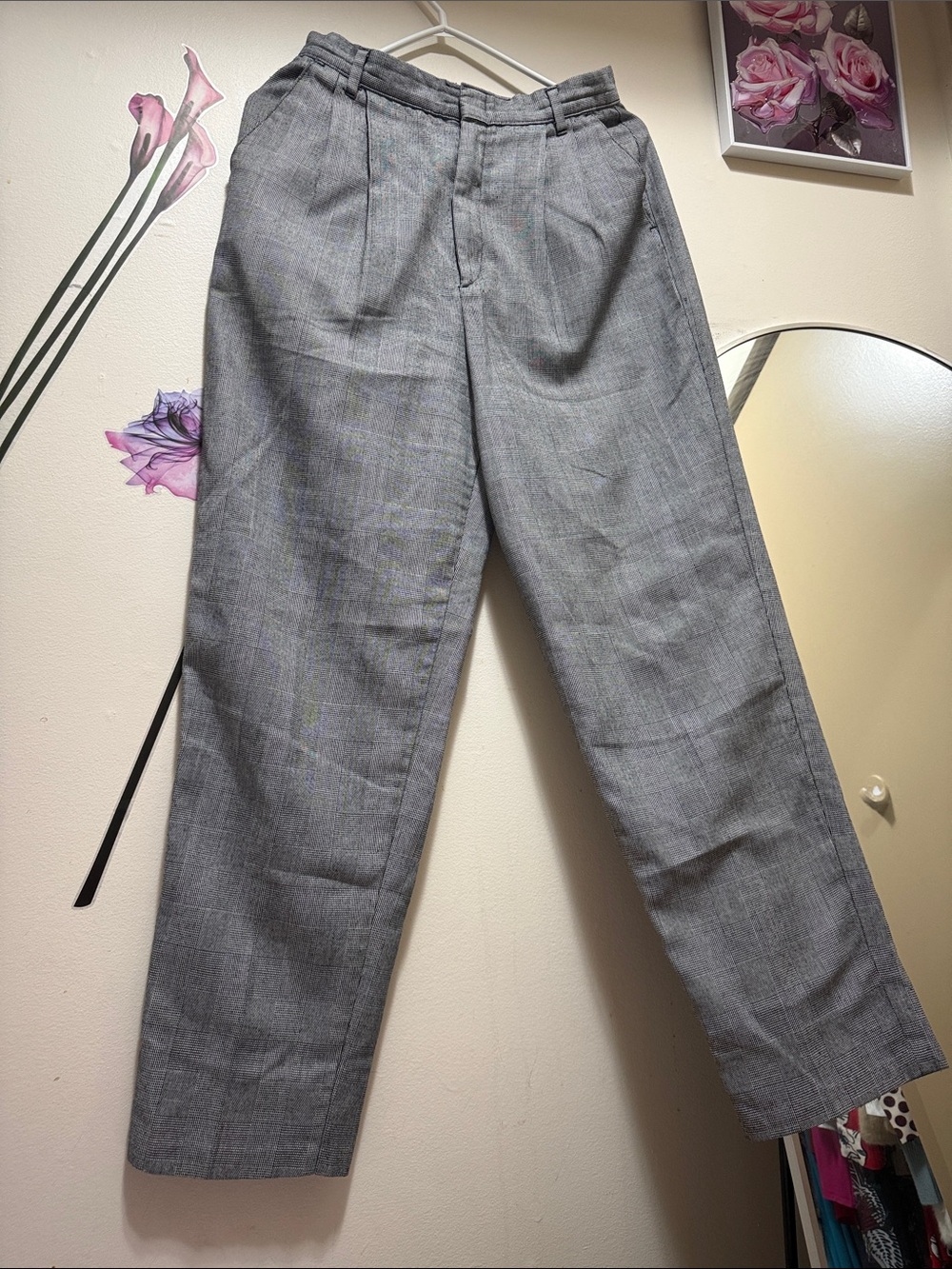 Men's Gray Pleated Dress Trousers
